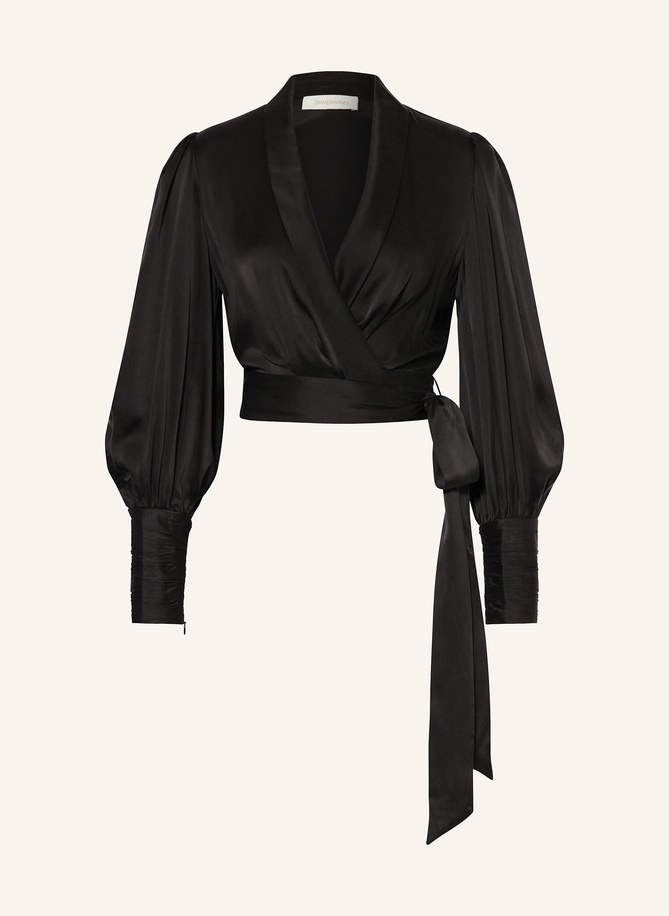 ZIMMERMANN Cropped-Wickelbluse aus Seide