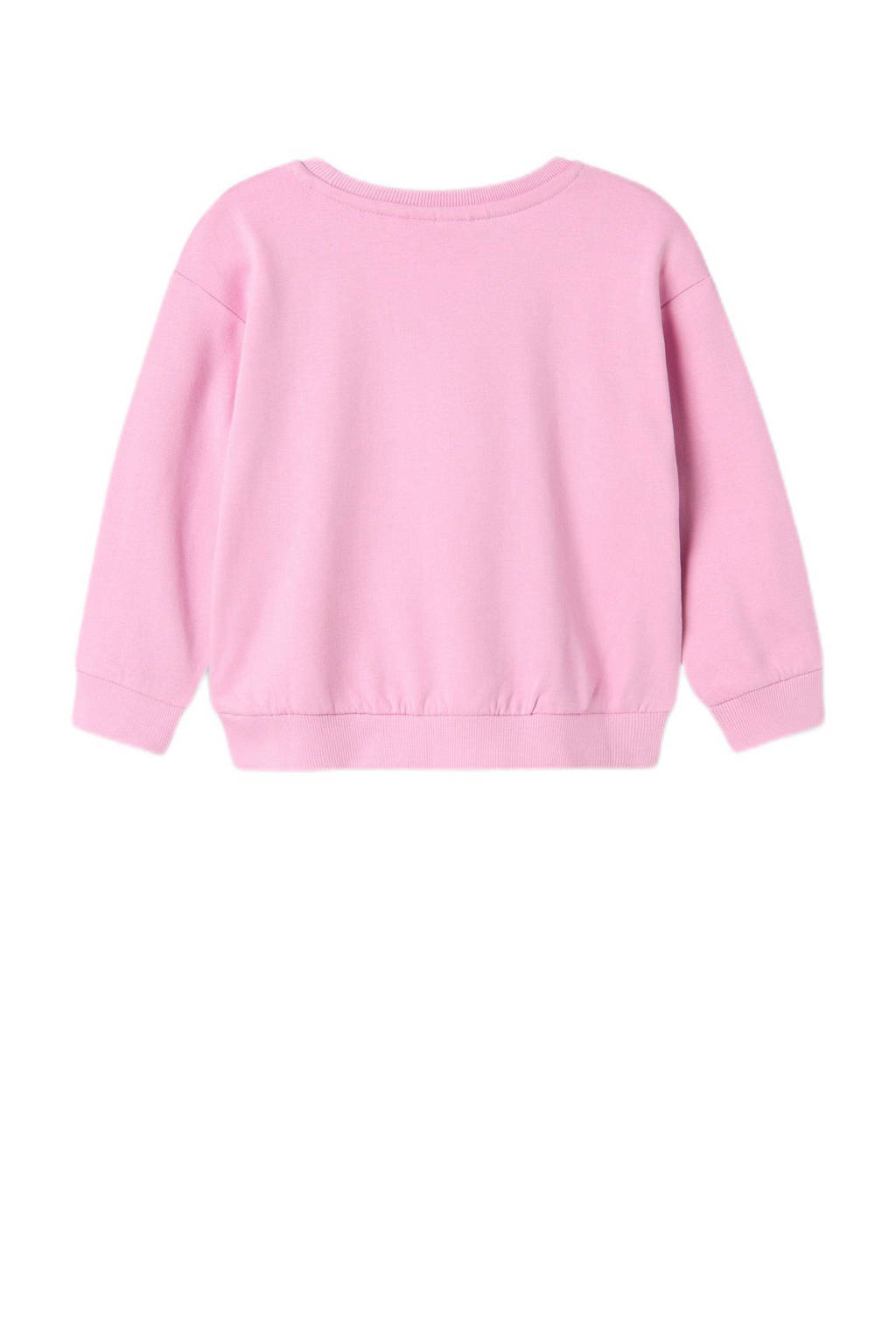 NAME IT sweater NMFVILOUI met printopdruk roze