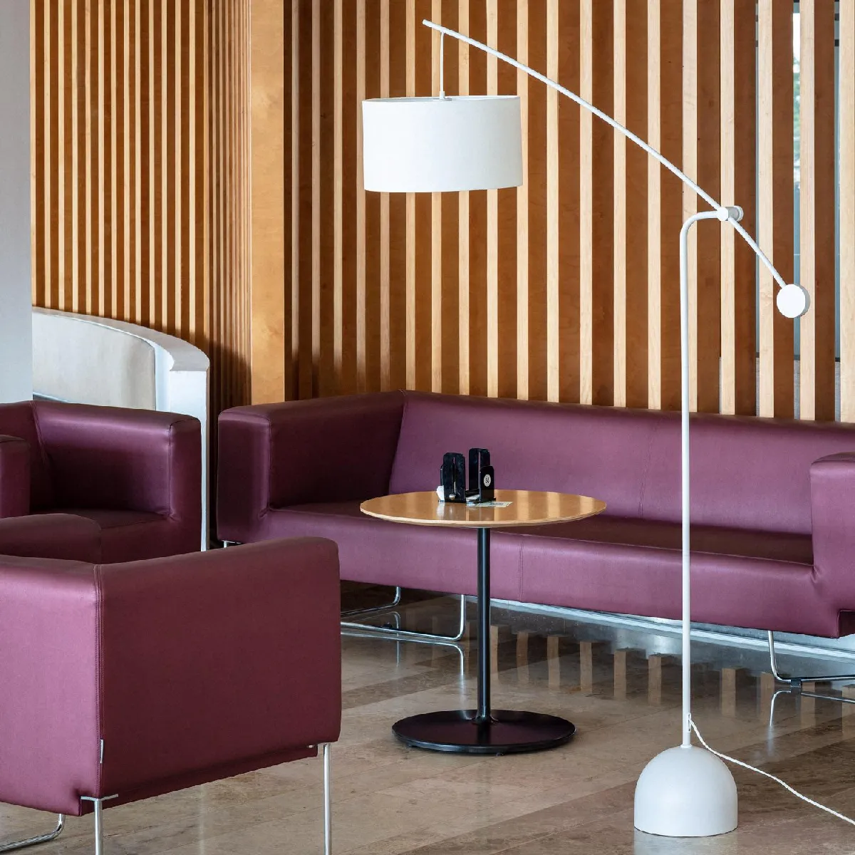 Ledkia Lampadaire Métal Meetkunde Blanc