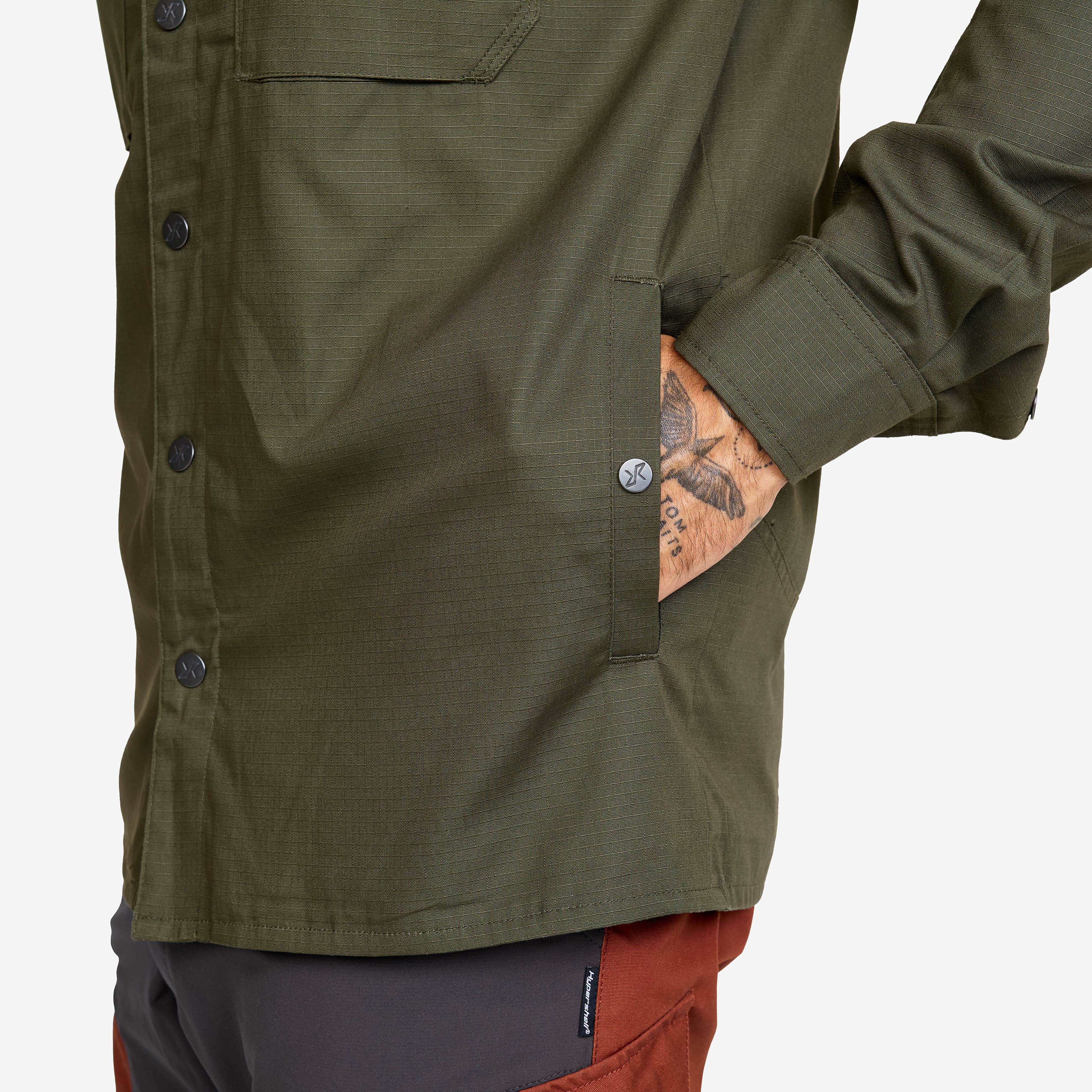 Outback Fleece Lined Overshirt Herre Deep Depths