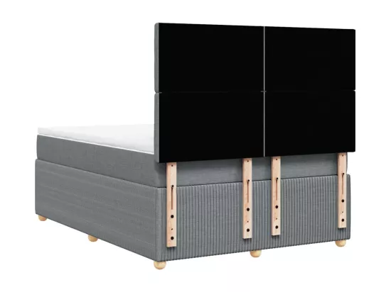 Sommier à lattes de lit avec matelas Gris clair 140x190cm Tissu
