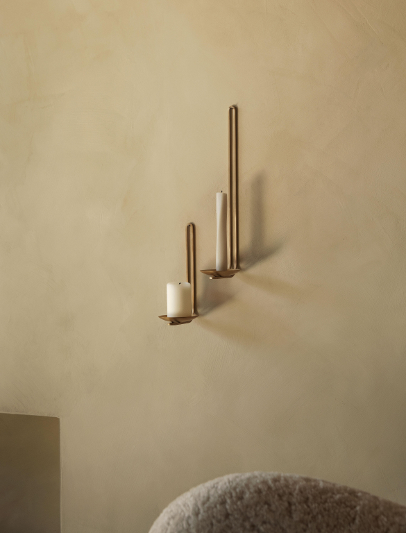 Audo Copenhagen Clip kandelaar wand medium messing
