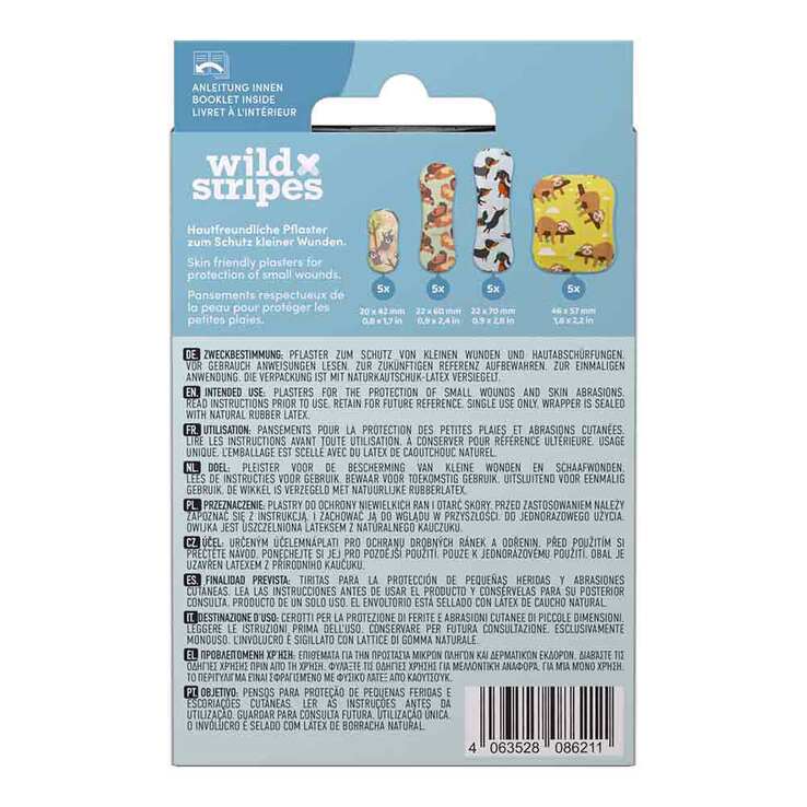 Wild Stripes Kids sensitiv Animal Fun Pflaster, 20 St