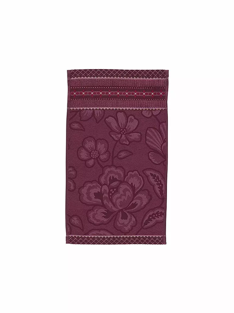 PIP STUDIO Gästetuch  JASMIN JACQUARD 30x50cm Dark Pink beere