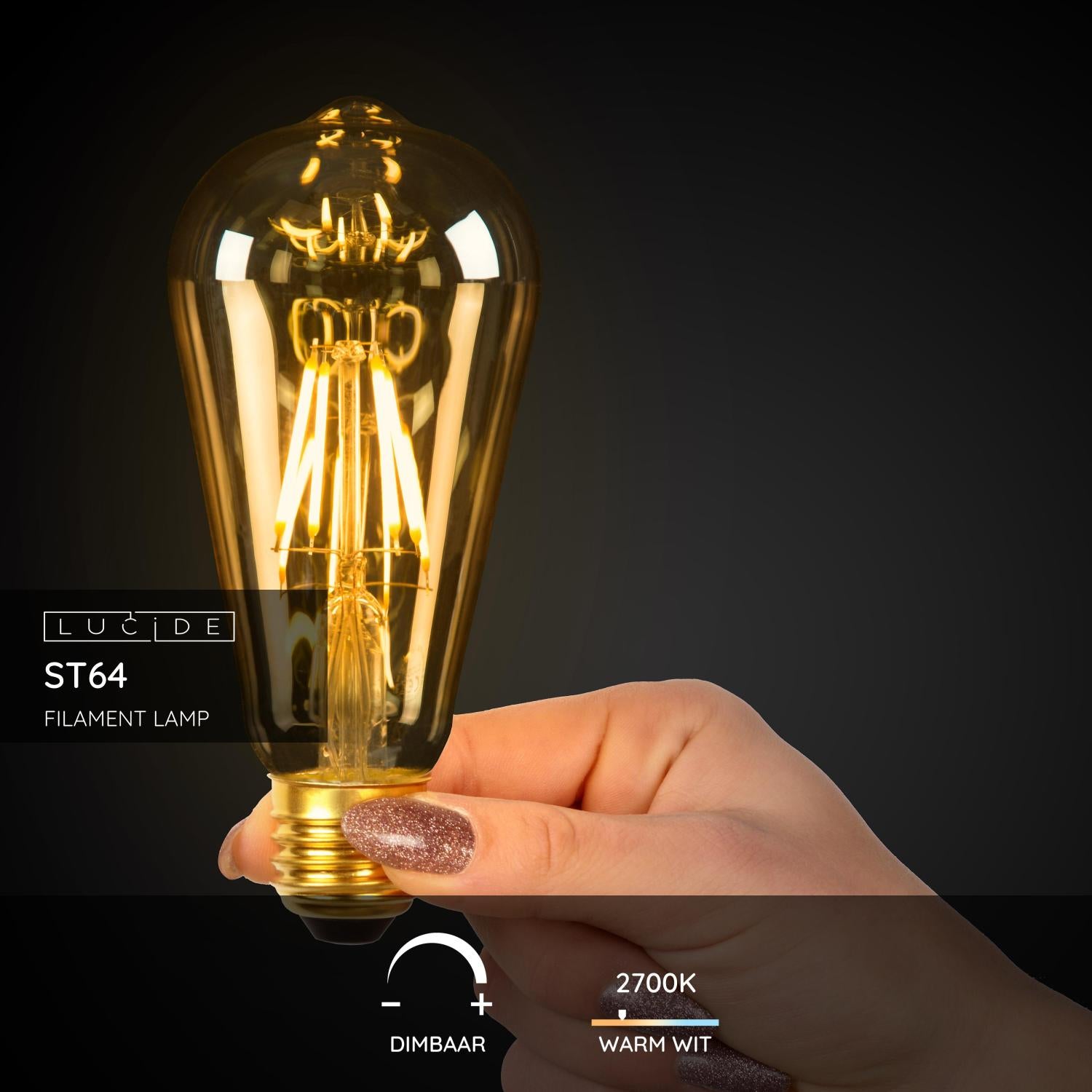 Lucide ST64 Filament lamp - Amber