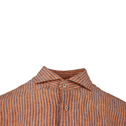 Nordstrand Luxury Linen Skjorte, Orange Stribe, 46