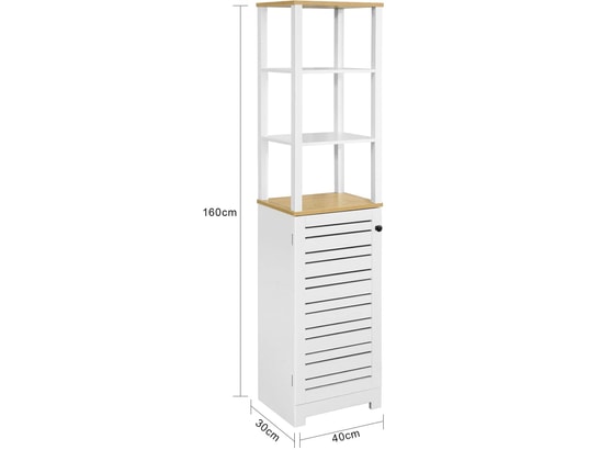 SOBUY - Bzr43-w meuble colonne de salle de bain armoire haute meuble...