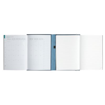 Exacompta - Agenda 2024-2025 - mois à afficher - agrafé - 21 - 150 x 210 mm - 64 pages - papier blanc - couverture bleue