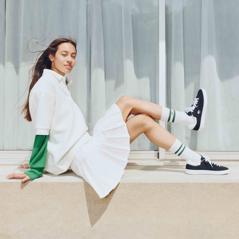 Sneakers Baseshot femme en cuir velours Sneakers - Noir - Lacoste - Femme