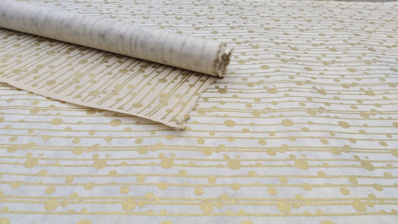 Geschenkpapier Linien mit Punkten, weiß, gold, L 76 cm, B 51 cm günstig bestellen