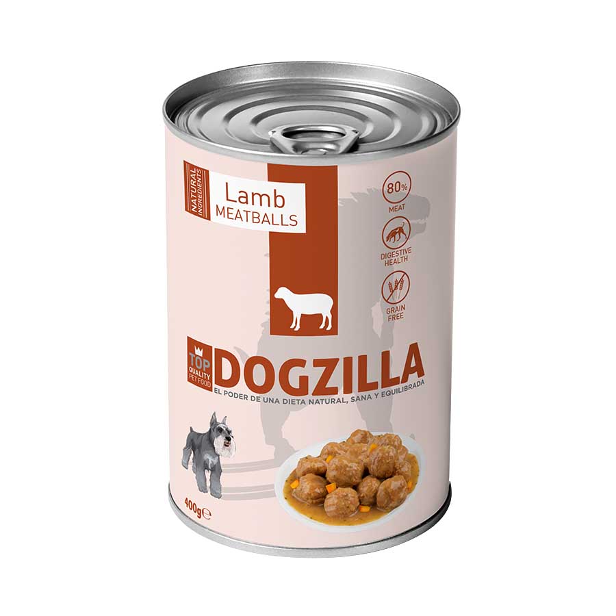 Almôndegas de cordeiro Dogzilla em lata para cães