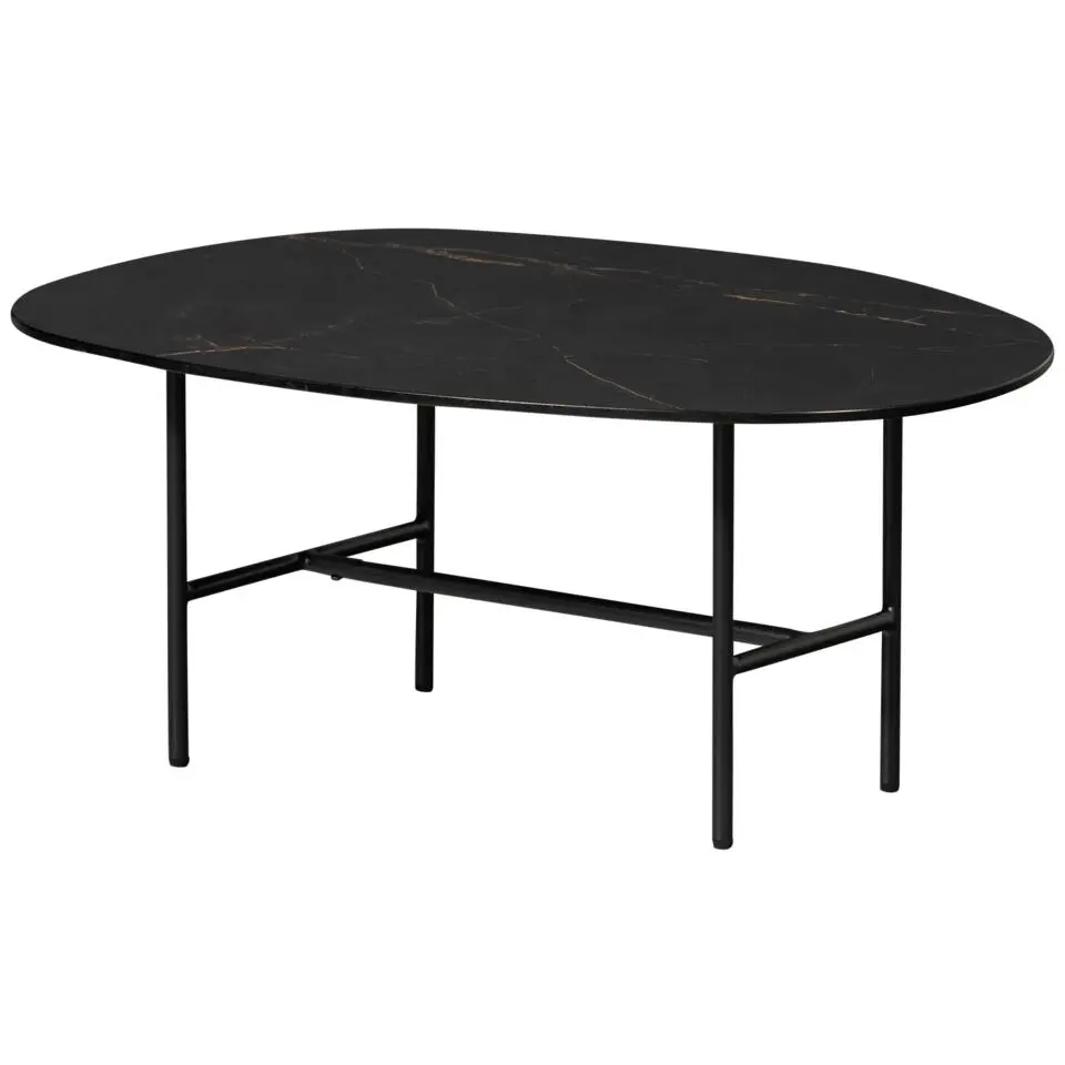WOOOD Vajen Salontafel - Marmeren Look - Zwart - 34x80x60