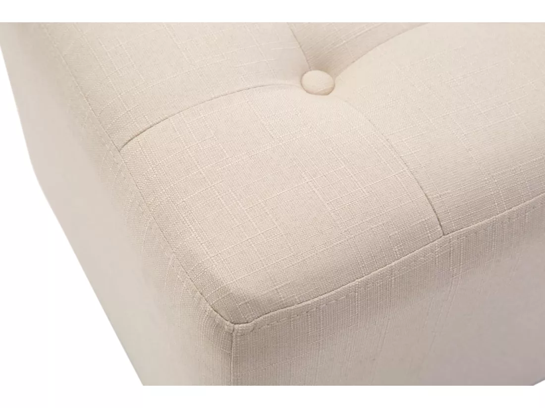 Lot de 2 Tabouret - Tissu & Bois - Crème - Pharao