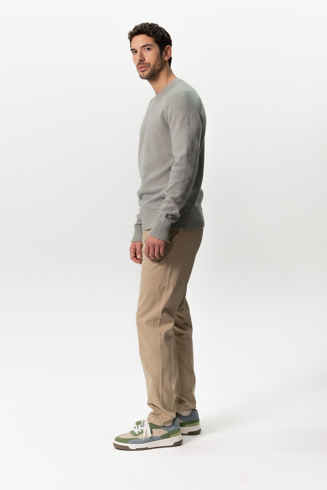 Beige katoenen twill chino