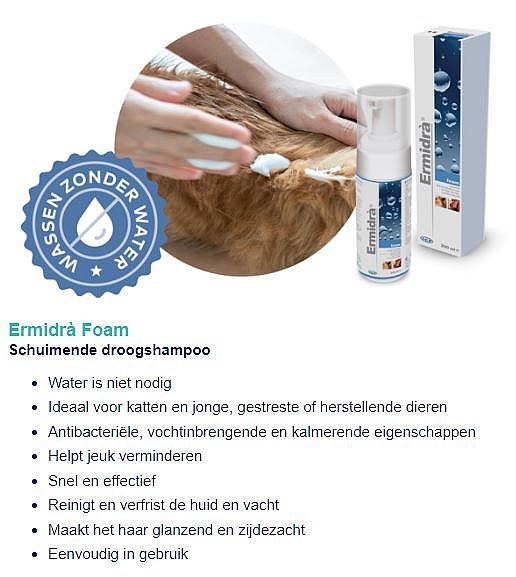 Ermidra Foam Droogshampoo Hond Kat | 12005