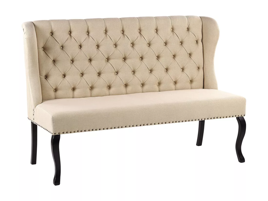 Canapé banquette 2 places en tissu beige TORSBY