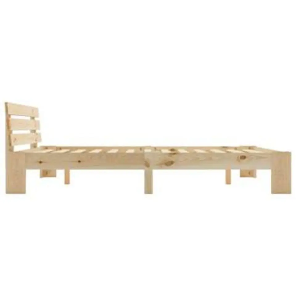 vidaXL - Bed frame met hoofdbord - Naturel - Massief grenenhout - 160x200 cm