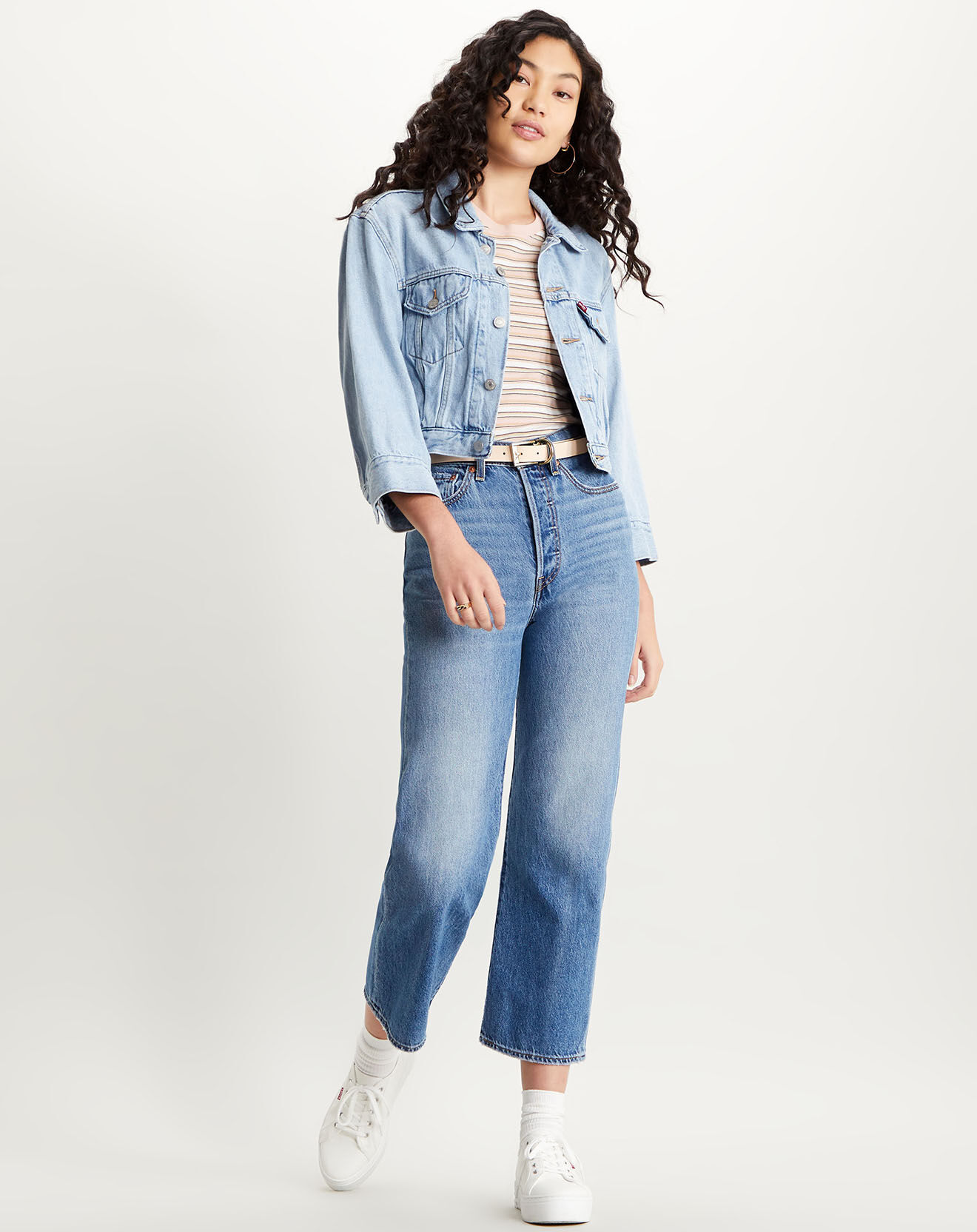 Levi's® Veste en jean crop Sleeve bleue