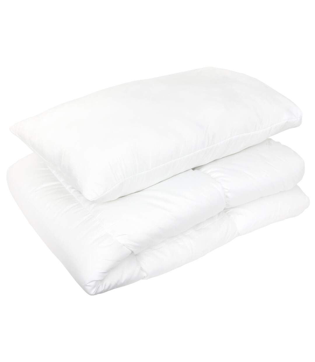 Pack couette 120x150 garnissage 100% polyester 200g/m2 et oreiller 40x60 cm GAVROCHE blanc