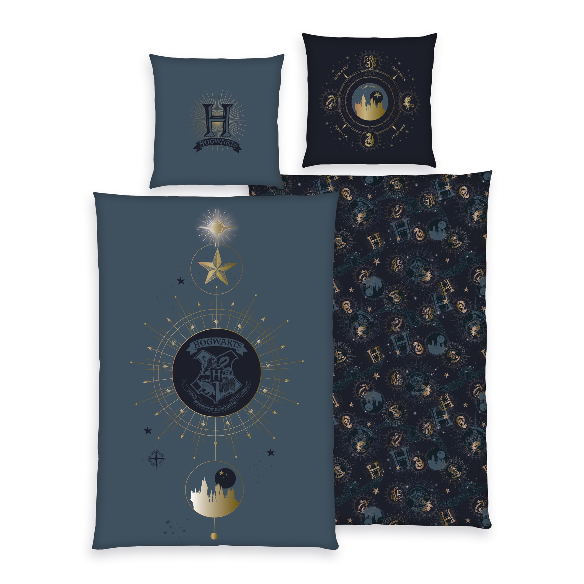 HERDING Kinder-Renforcé-Bettwäsche HARRY POTTER 135 x 200 cm dunkelblau