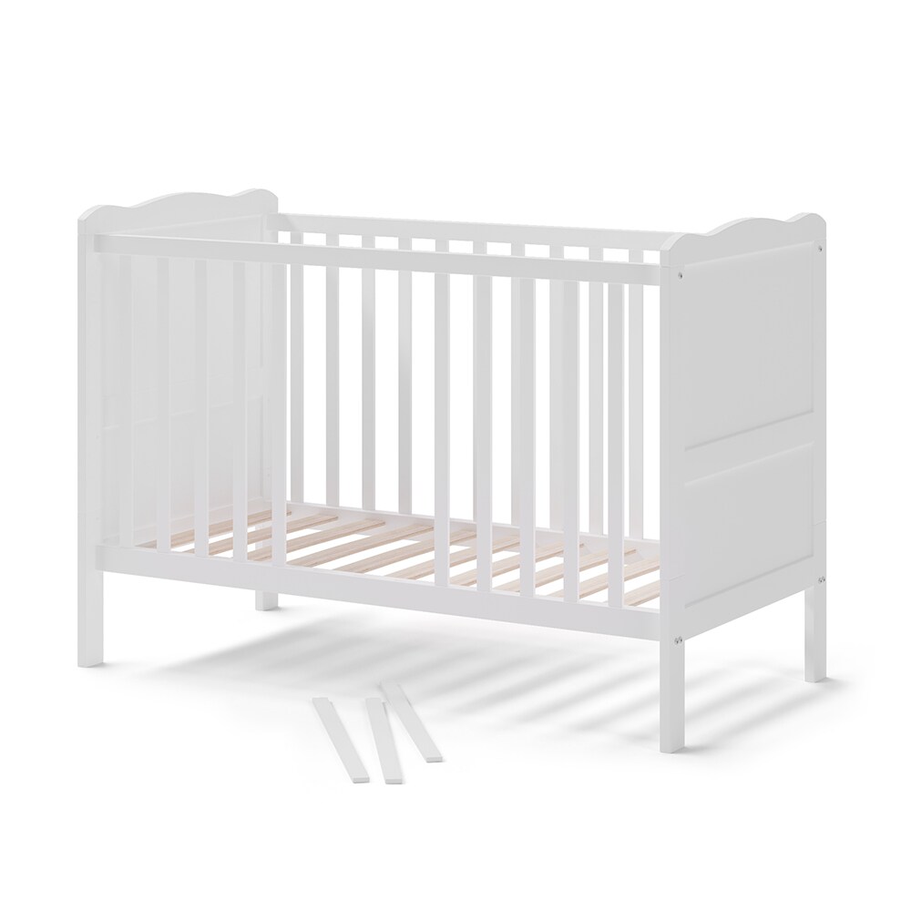 VitaliSpa Gitterbett Babybett Kinderbett Tobi Kombinationsbett umbaubar Weiß