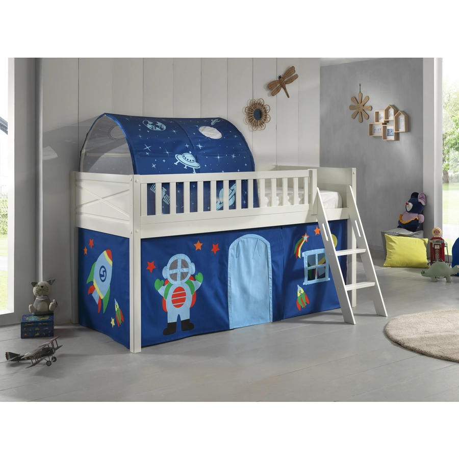 VIPACK Spielbett SCOTT 90 x 200 cm Astro 2-teilig weiß