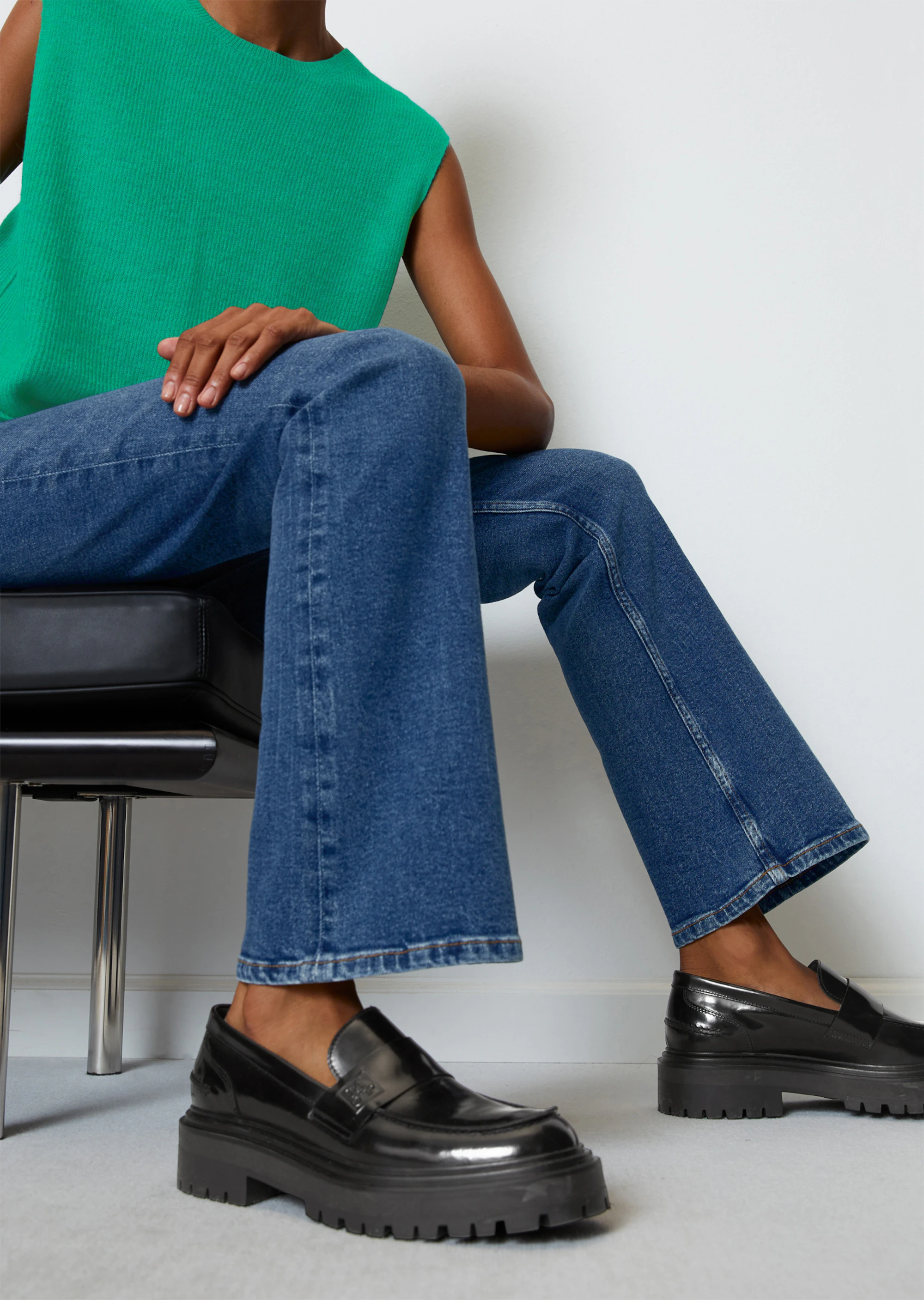 Chunky-Loafer aus poliertem Kalbleder