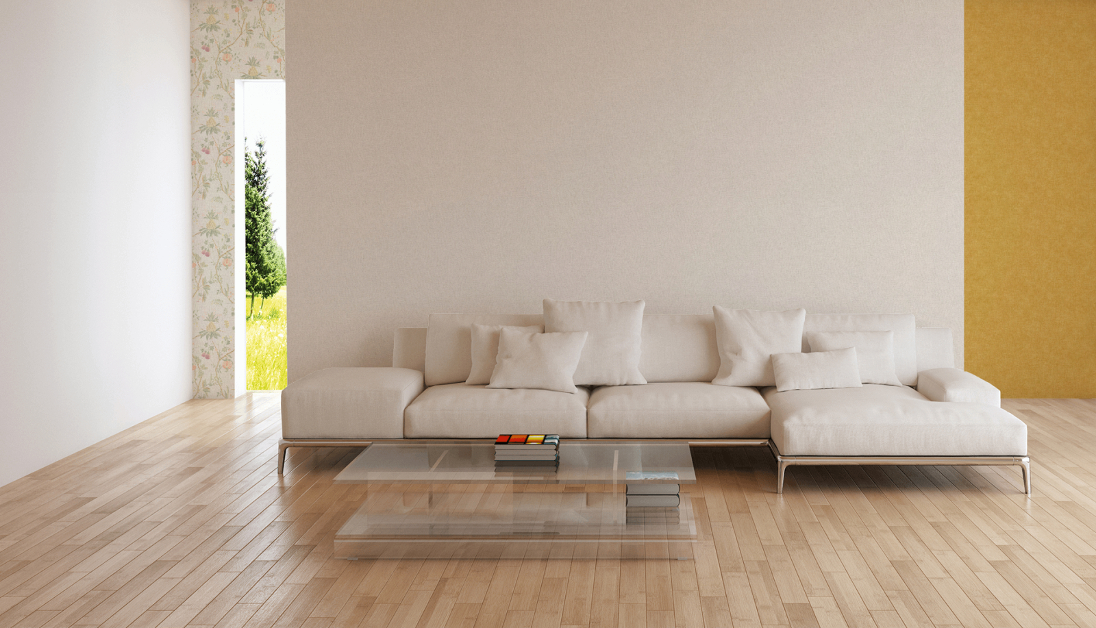 Vliestapete PARADISE GARDEN - grau-beige - 10 Meter