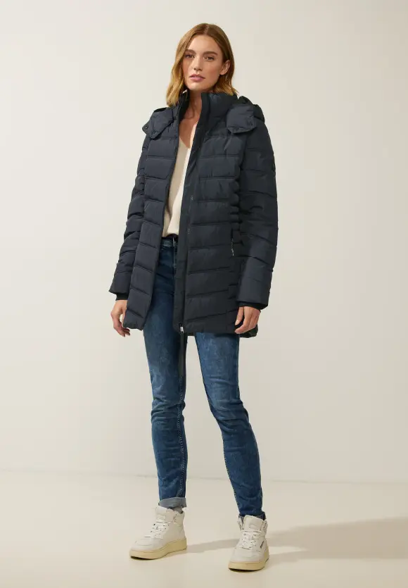 Steppmantel mit Beschichtung - gravity blue