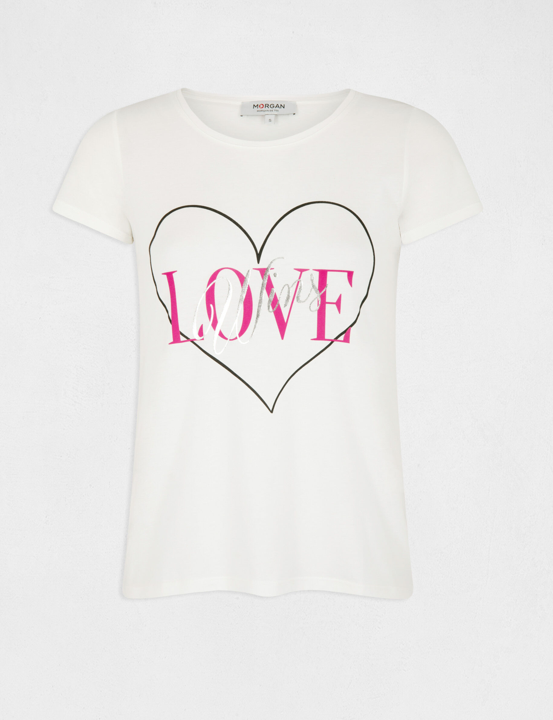 T-shirt manches courtes ecru femme - ecru