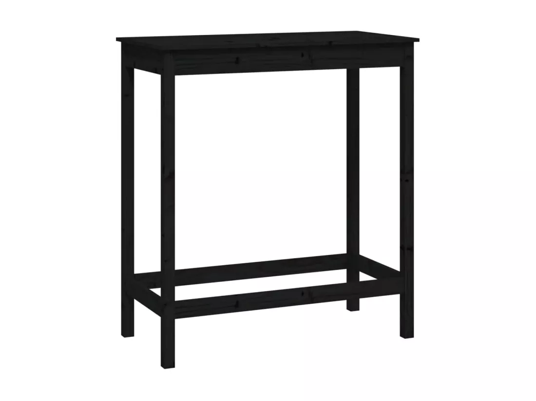 Ensemble de bar 5 pcs Noir Bois de pin massif
