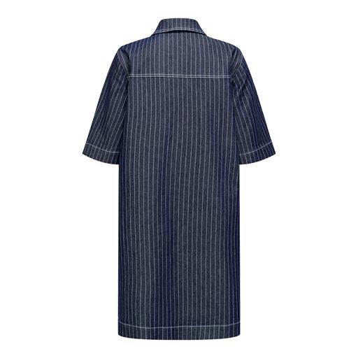 ONLY Belle Stripe Kjole, Dark Blue Denim, S