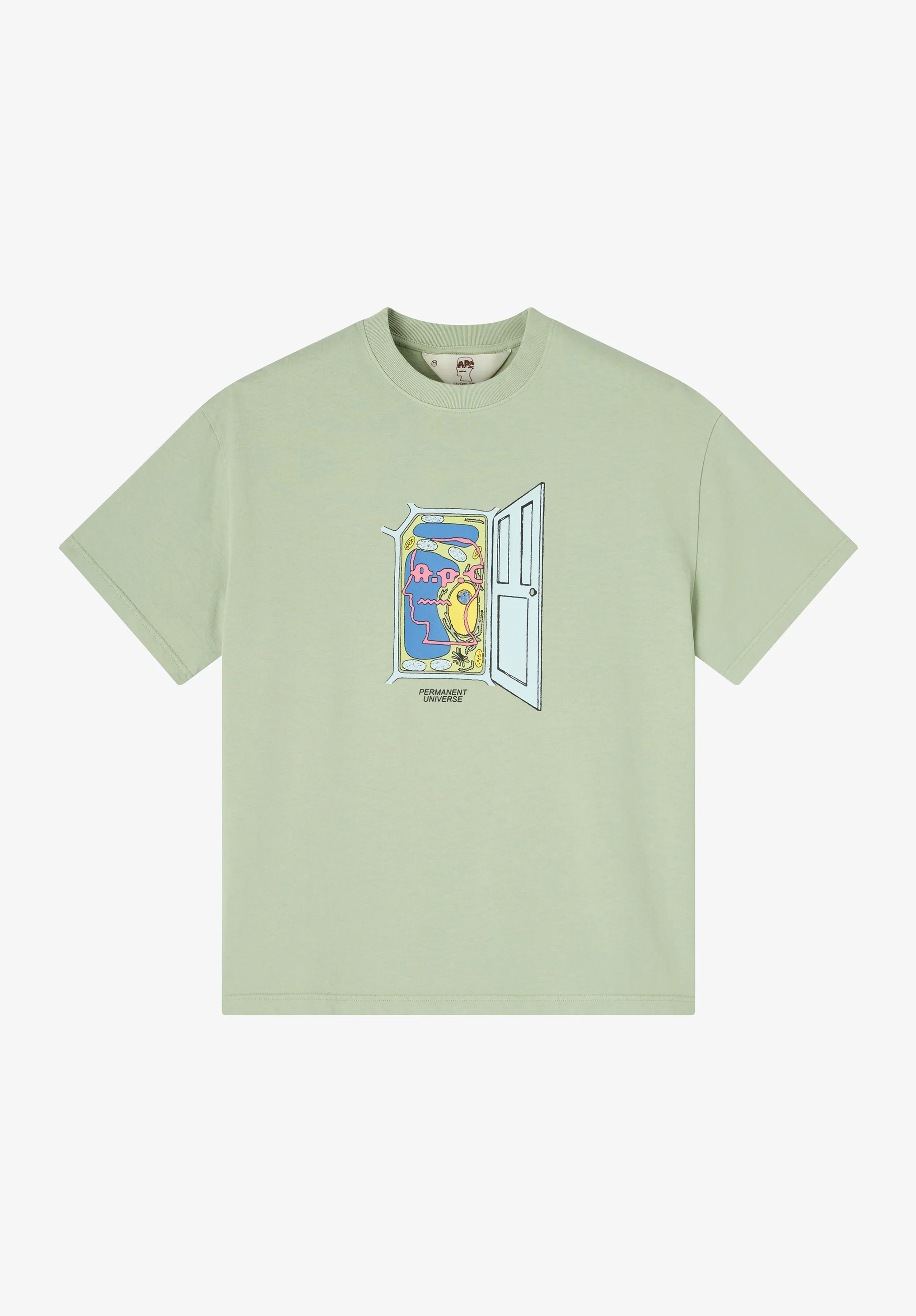 A.P.C. x Brain Dead T-shirt Permanent Universe - Vert pale