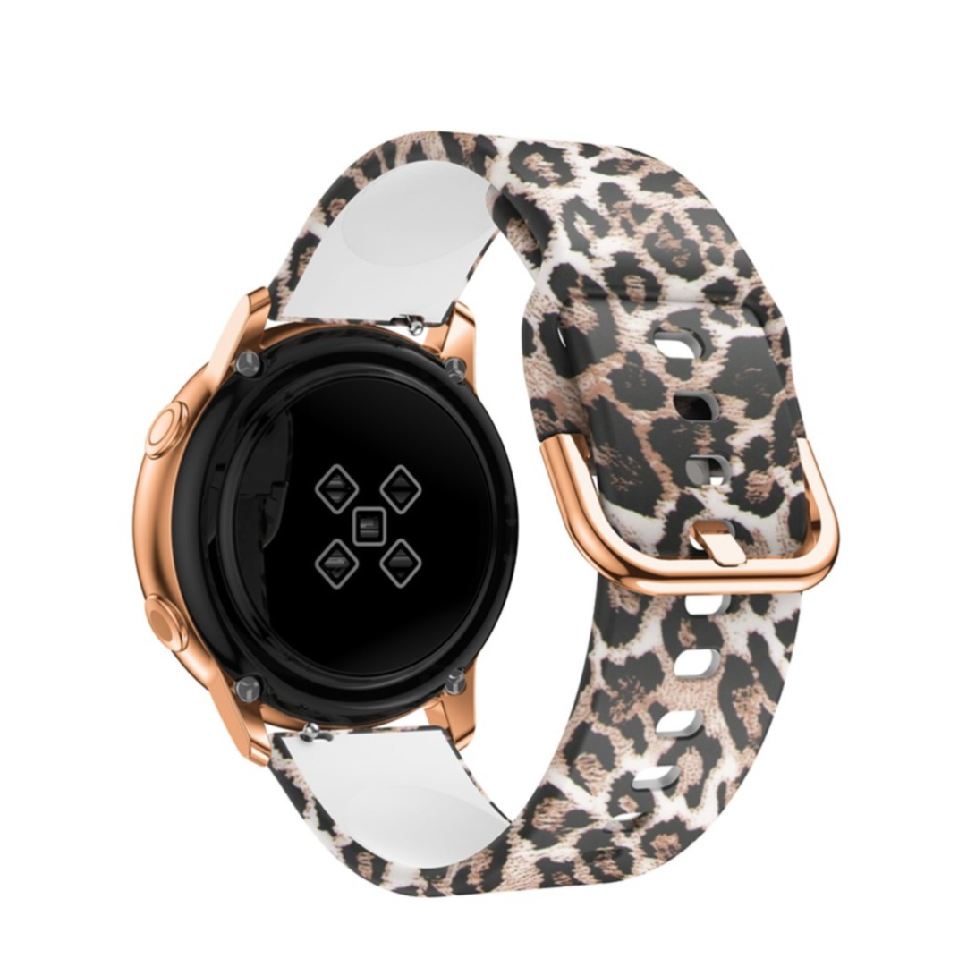 Samsung Galaxy Watch 42mm / Watch Active 2 / Watch Active / Gear Sport Silikon Sport Armband mit Dornschliesse (Gelenkumfang: 160-210mm) - Leopard