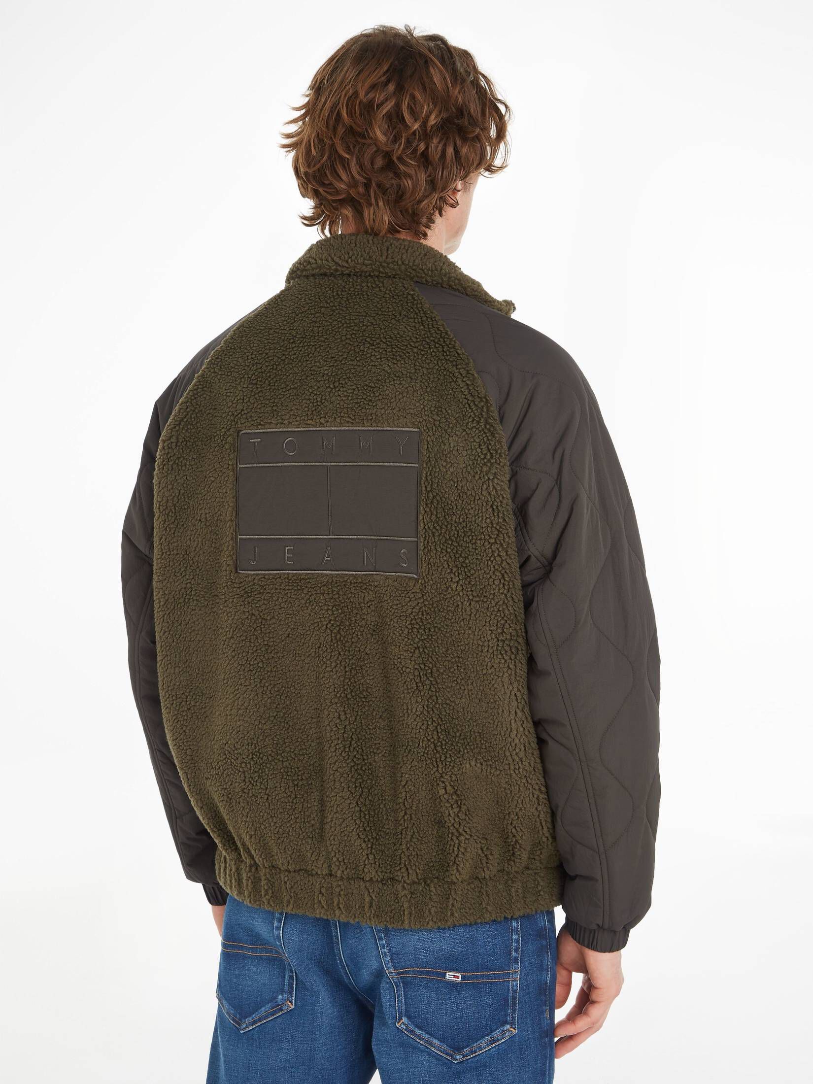 Tommy Jeans| Herren Jacke SHERPA mit Struktur-Mix Relaxed Fit