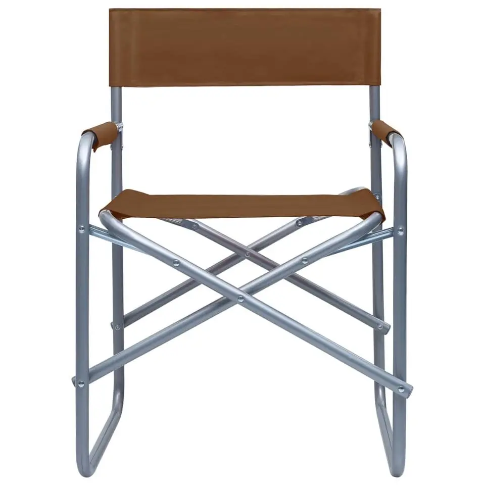 vidaXL - Campingstoel - Bruin - Metaal - 2 stuks