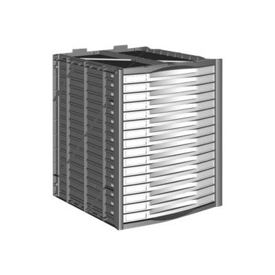 Module 16 tiroirs pour armoire à rideaux - hauteur 25 mm - gris