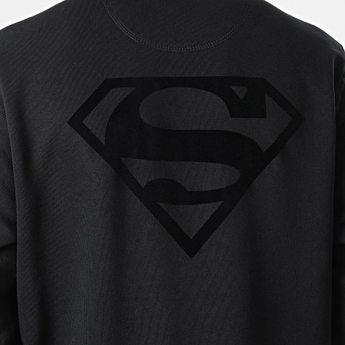 Sweat Crewneck Logo Velvet Back Noir Noir