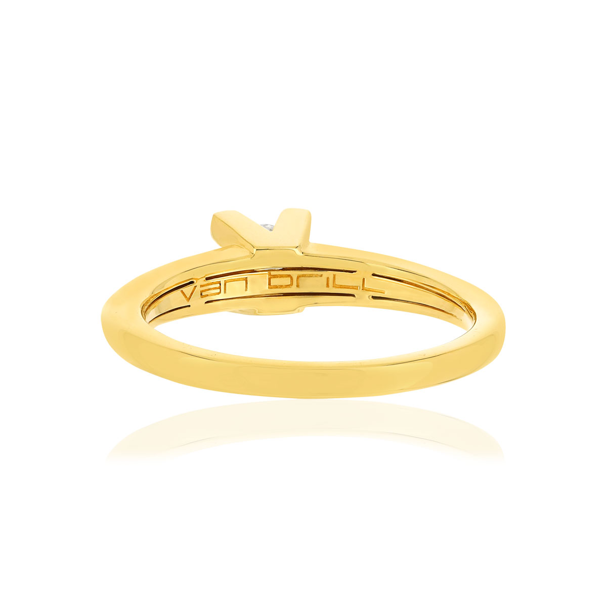 Solitaire VAN BRILL or jaune 750, diamants.
