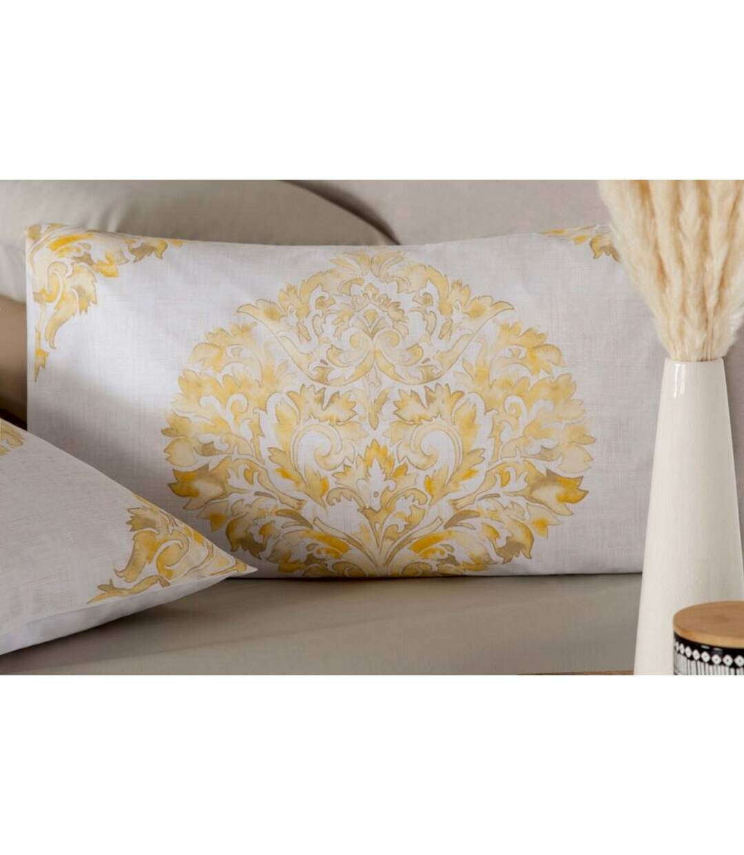 Belledorm - Parure de lit PERSIA (Blanc / Saffron) - UTBM432