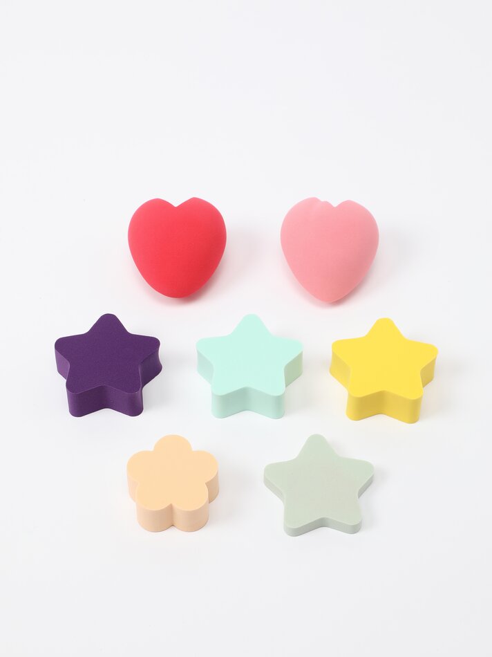 Conjunto de 7 esponjas de maquiagem sortidas - Rosa