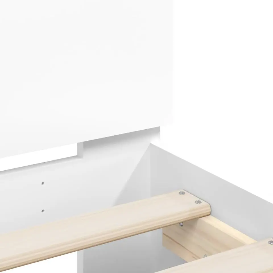 vidaXL - Bed frame met hoofdbord - Wit - Bewerkt hout - 100x200 cm