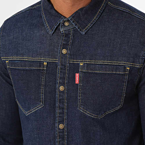 Chemise Jean Manches Longues Bleu Brut