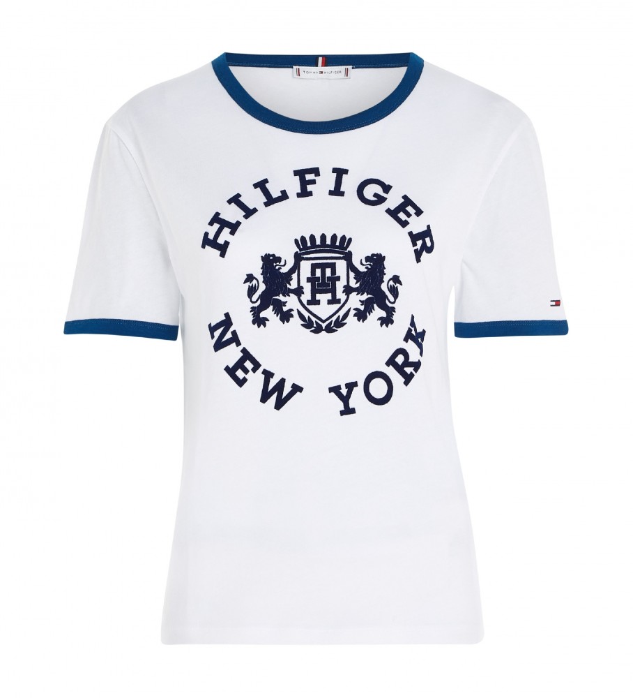 Camiseta branca Tommy Hilfiger Varsity Flock C-Nk