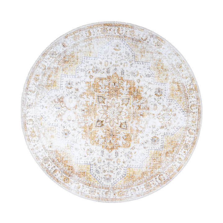 Rond Vintage vloerkleed - Lago Geel | Hoge kwaliteit
