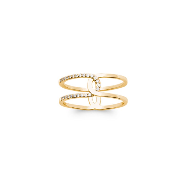Bague en plaqué or avec brillants JULIA - Bijoux Privés Discovery