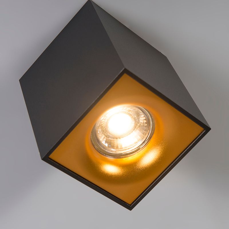 Moderne spot zwart met goud - Quba delux