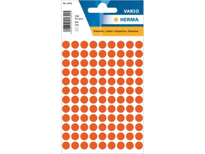Herma Stickers Klebepunkte Vario Ø 8 mm, Rot Markierungspunkte Sticker
