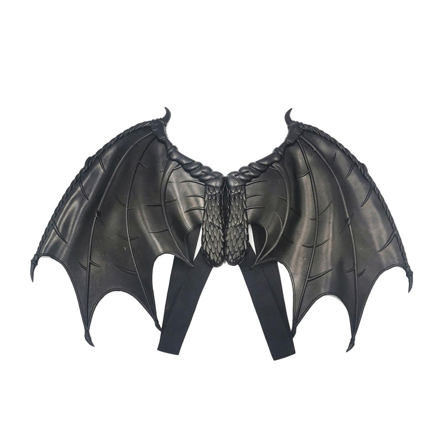 (61x43cm) Drachen Flügel Fasnachts Kostüm Zubehör Motto Party Accessoire Halloween Foto Requisite - Schwarz