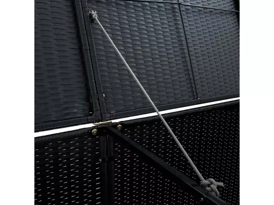 Abris pour poubelle double Résine tressée Noir 148x80x111 cm